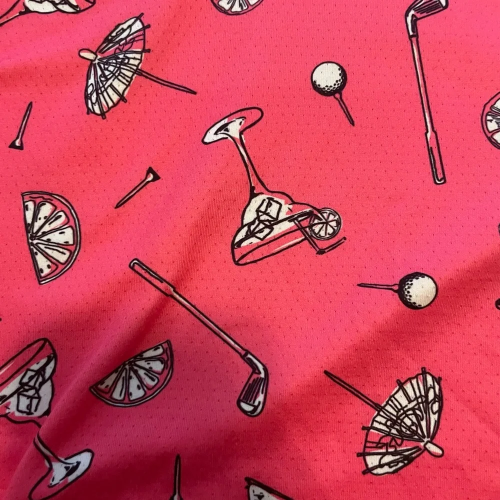 Chaps Men’s Pink Golf-Print Performance Polo - Picture 6 of 6